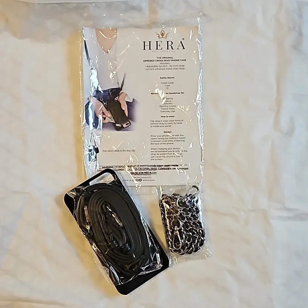 VICTORIA 3 PIECE- CROSSBODY CELL-PHONE CASE & STRAPS IN BLACK